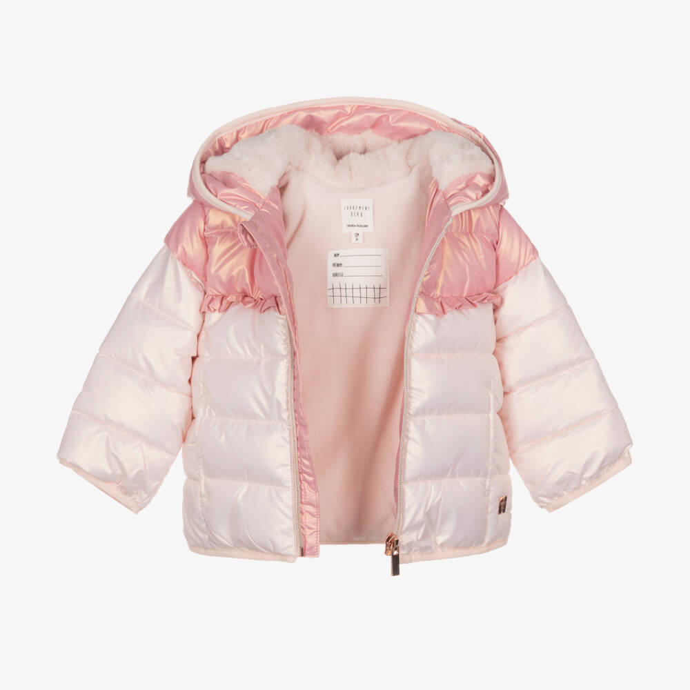 Carrément Beau-Girls Blush Hooded Quilted Coat | Childrensalon Outlet