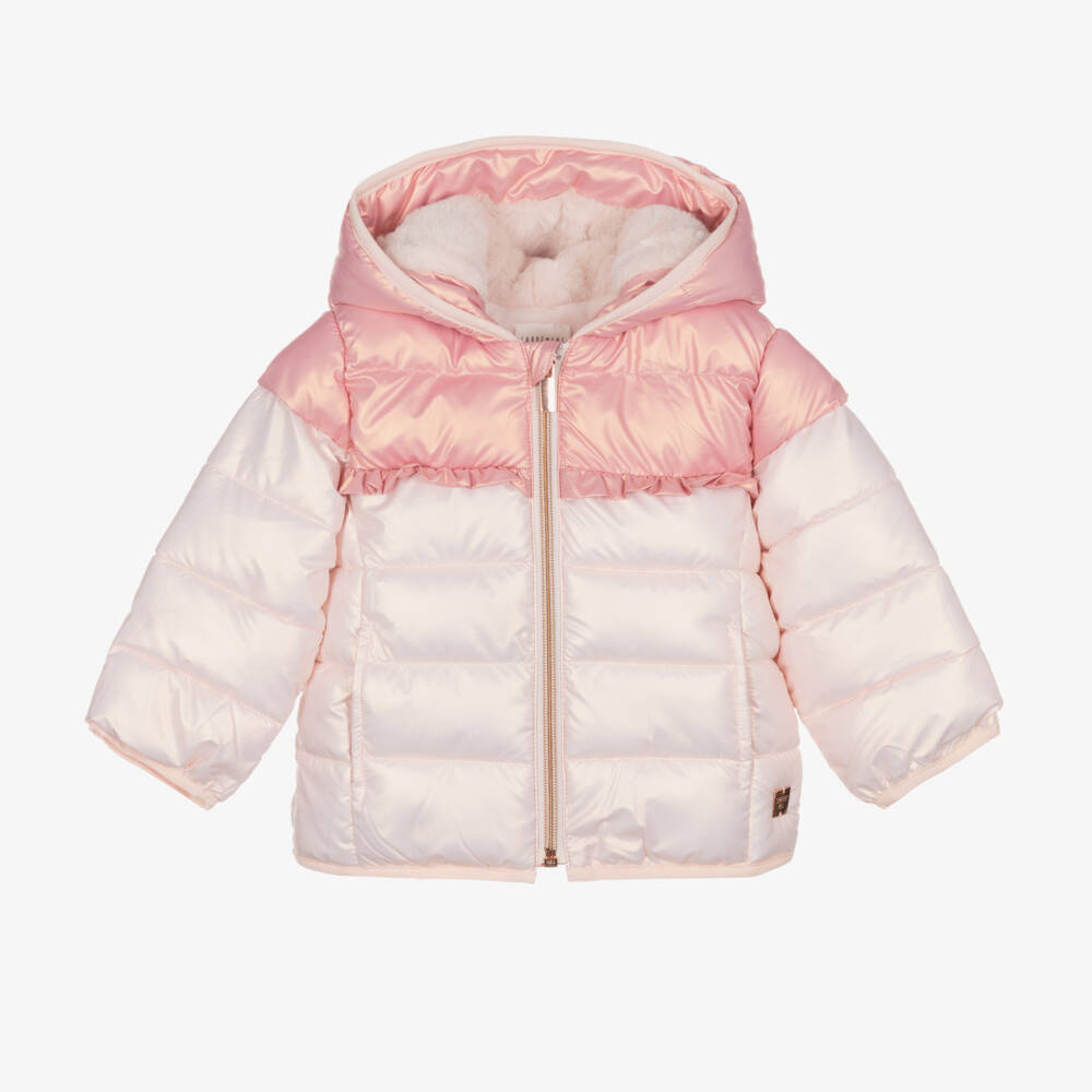 Carrément Beau-Girls Blush Hooded Quilted Coat | Childrensalon Outlet