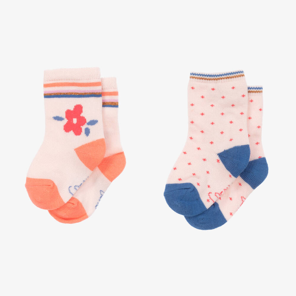 كاريمون بو-جوارب قطن لون زهري (عدد 2) | Childrensalon Outlet