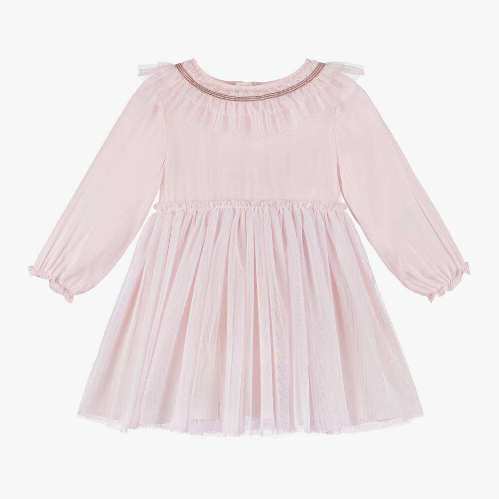 Carrément Beau-Girls Glitter Tulle Pink Dress | Childrensalon Outlet