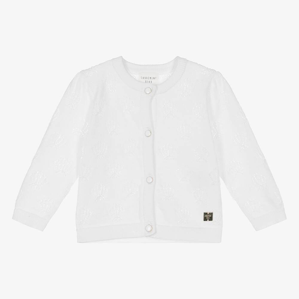 Carrément Beau-Girls Glittery White Sea Shell Cardigan | Childrensalon Outlet