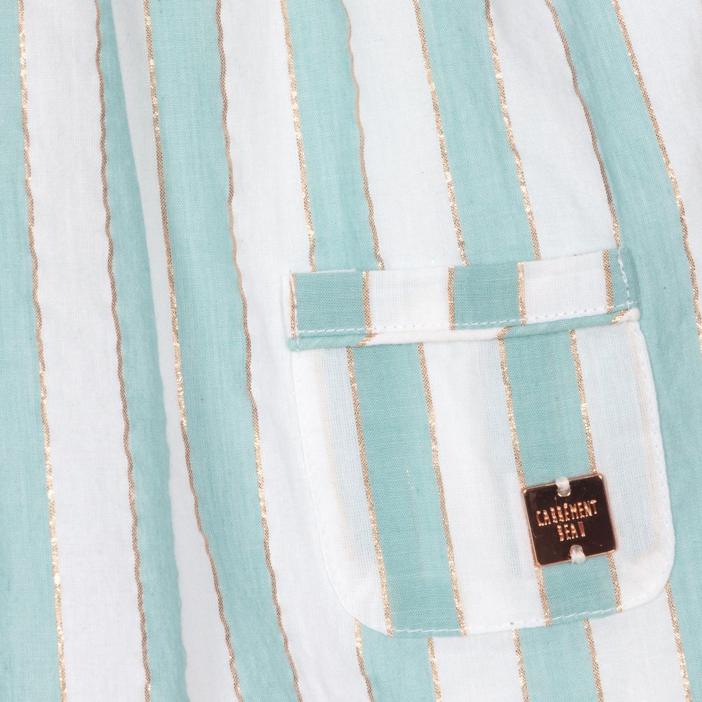 Carrément Beau-Платье в зеленую полоску для девочек | Childrensalon Outlet