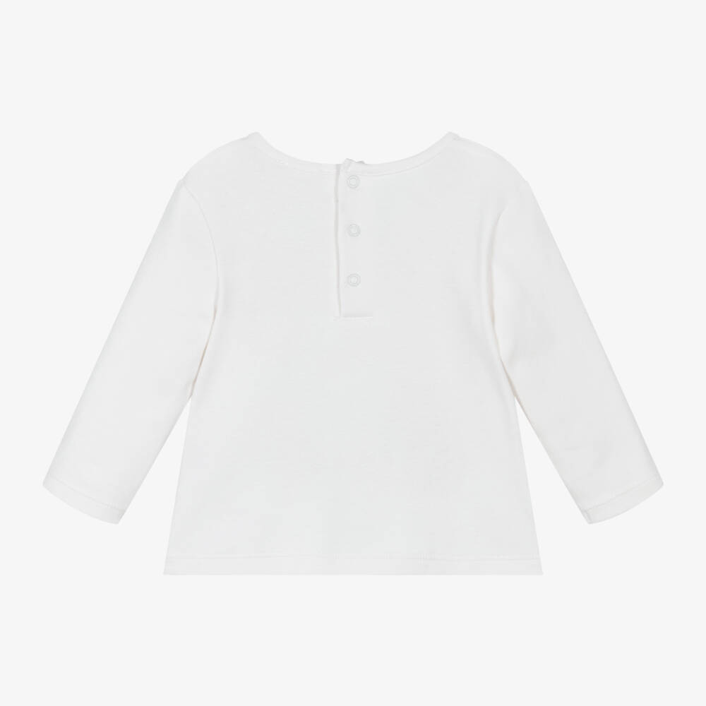 Carrément Beau-توب بطبعة ديزني قطن لون أبيض للبنات | Childrensalon Outlet