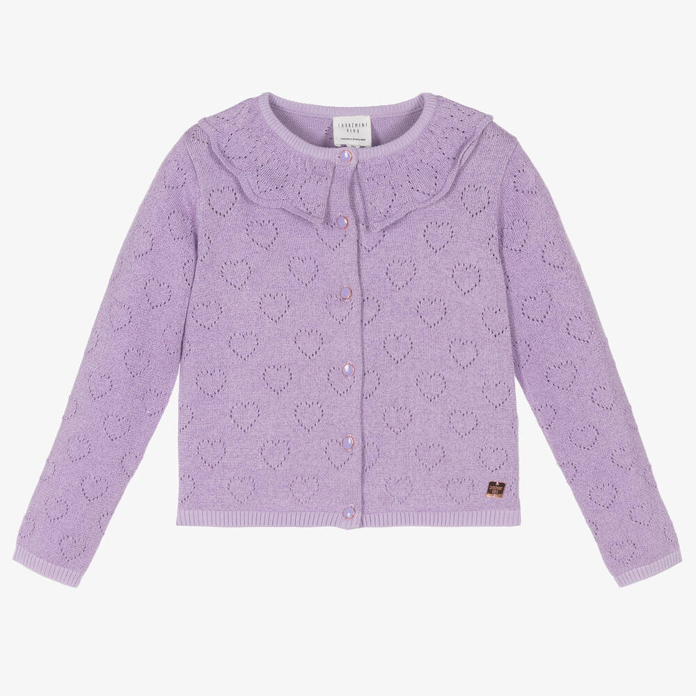 Carrément Beau - Fliederfarbene Baumwollstrickjacke | Childrensalon