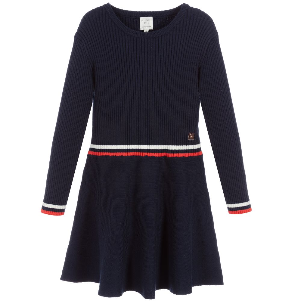 Carrément Beau - Navyblaues Strickkleid (M) | Childrensalon