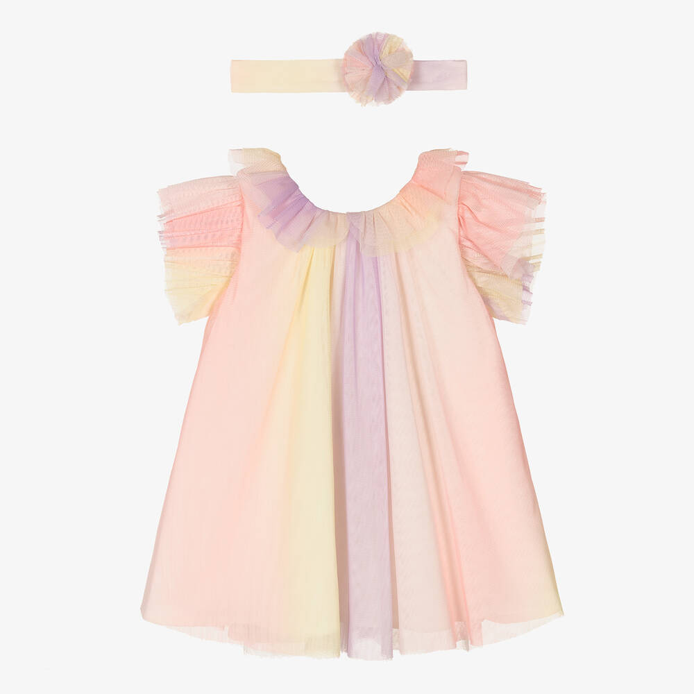 Carrément Beau - Robe et bandeau dégradé de couleurs | Childrensalon