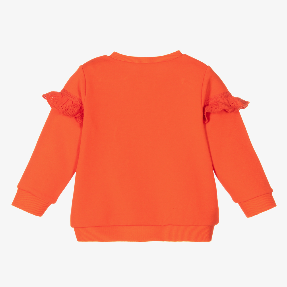 Carrément Beau-Оранжевый хлопковый топ на молнии для девочек | Childrensalon Outlet