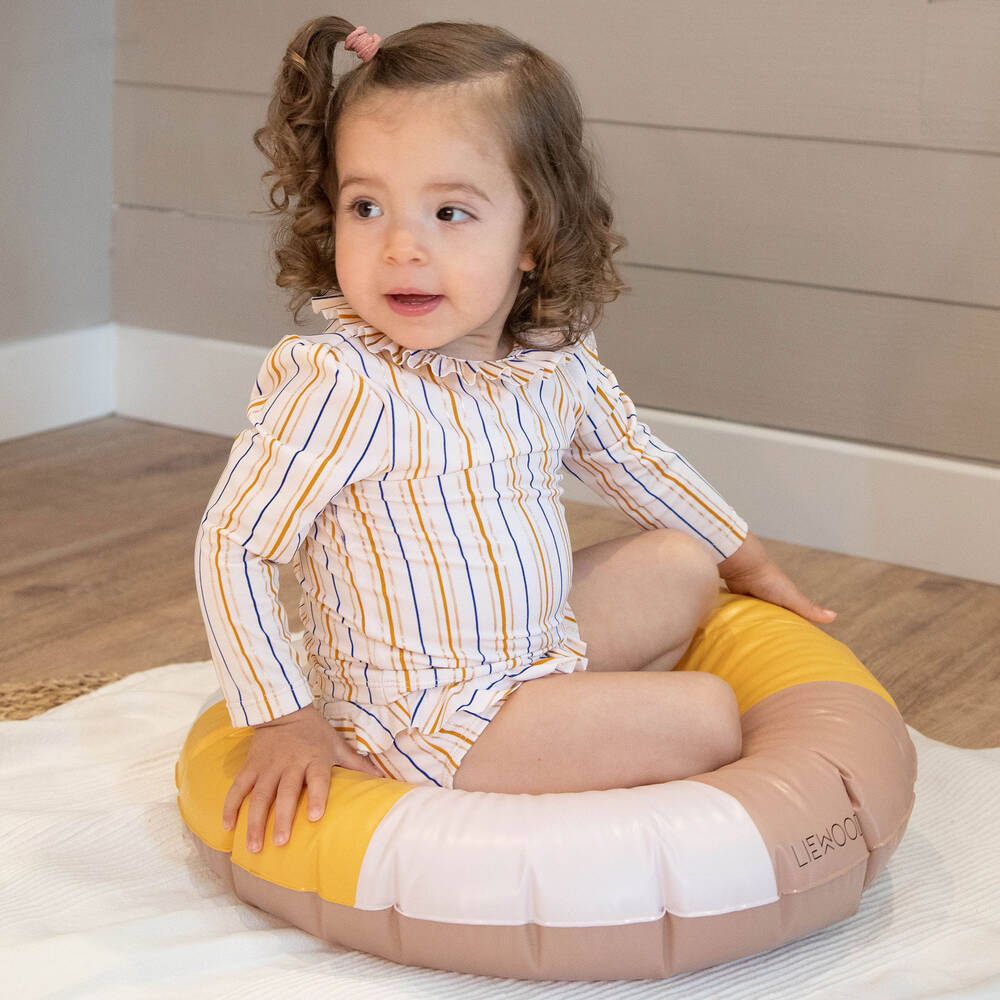 Carrément Beau-Girls Pale Pink Striped Tankini (UPF40+) | Childrensalon Outlet