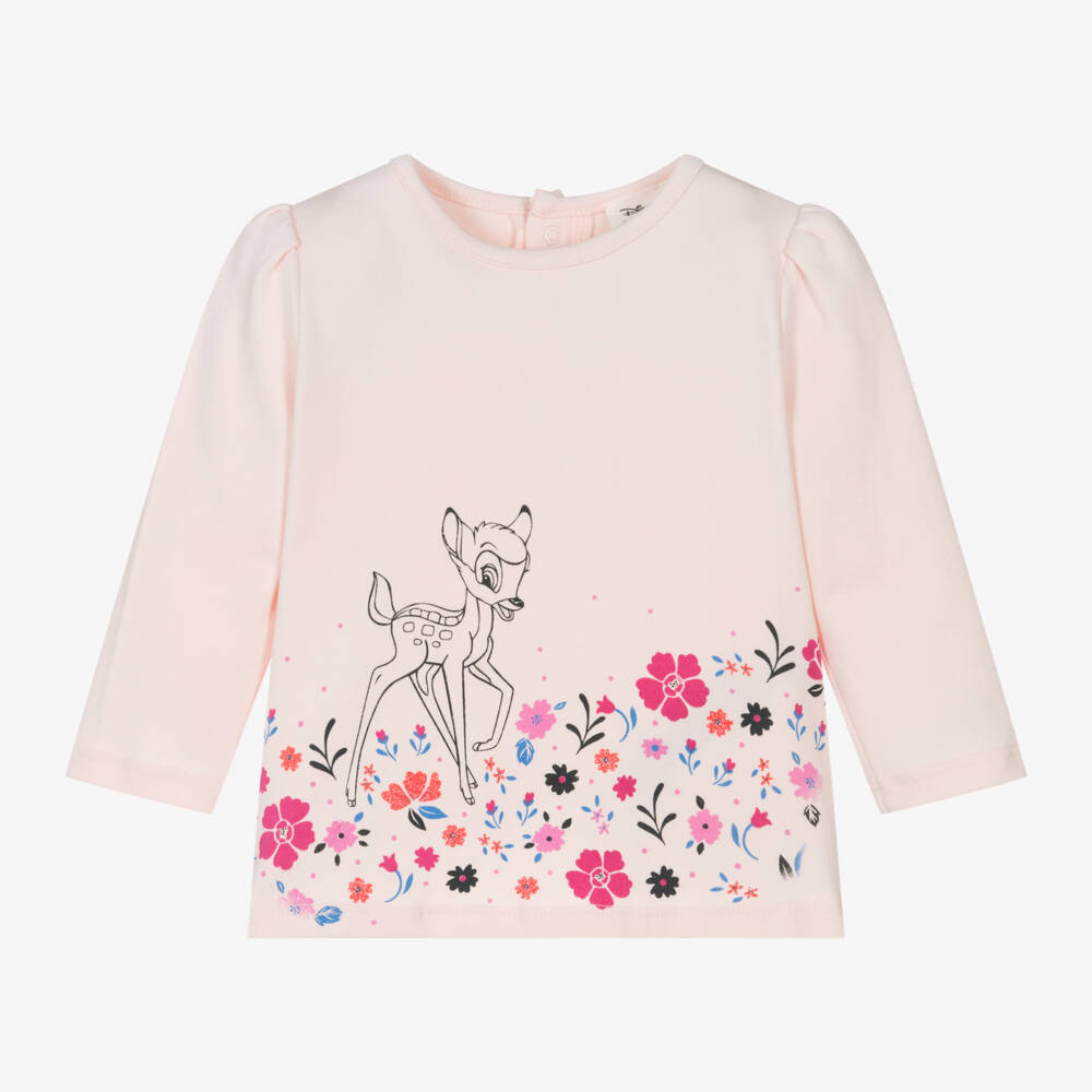 Carrément Beau-Girls Pink Bambi Cotton Top | Childrensalon Outlet