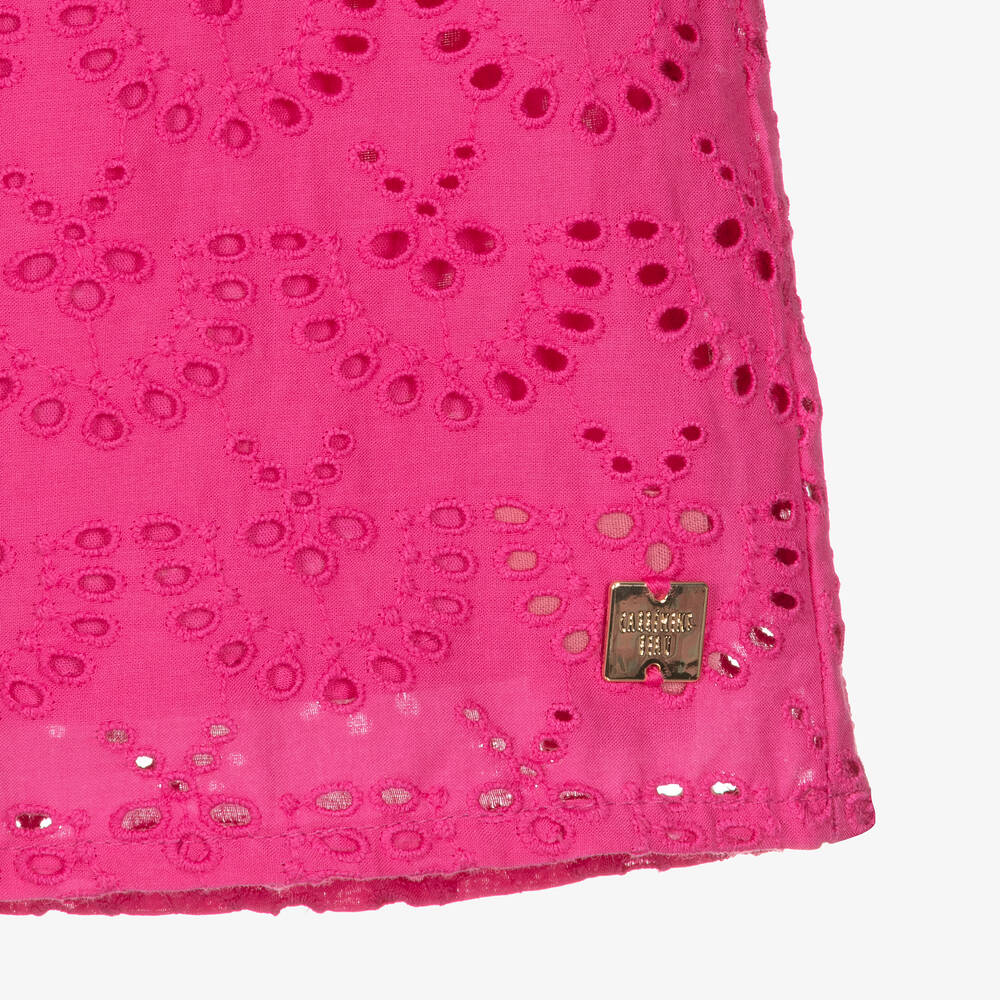 Carrément Beau-Girls Pink Broderie Anglaise Cotton Dress | Childrensalon Outlet