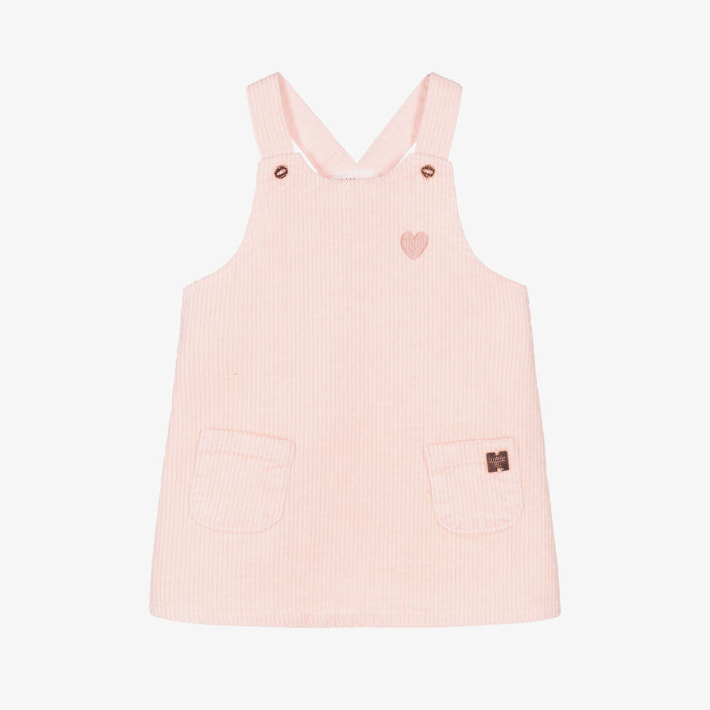 Carrément Beau - Girls Pink Corduroy Pinafore Dress | Childrensalon