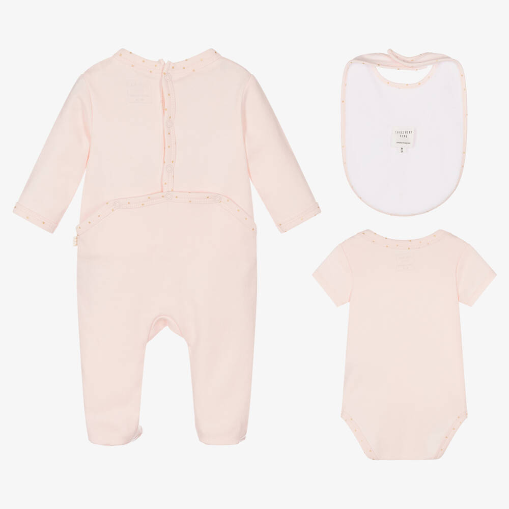 Carrément Beau-طقم بيبي غرو قطن عضوي لون زهري للمولودات | Childrensalon Outlet