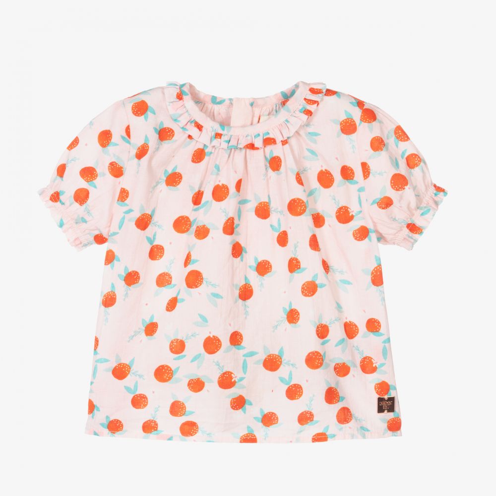 Carrément Beau - Розовая хлопковая блузка для девочек | Childrensalon