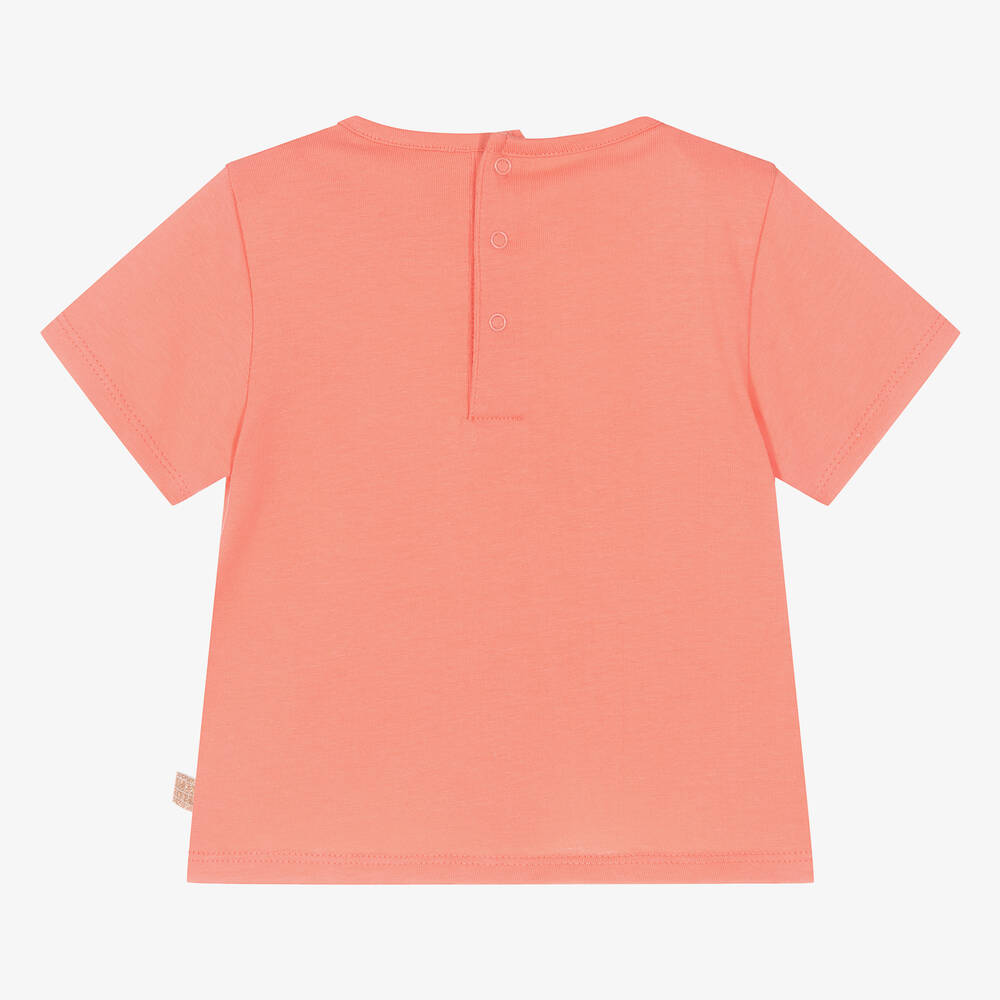 Carrément Beau-Girls Pink Cotton Cheetah T-Shirt | Childrensalon Outlet