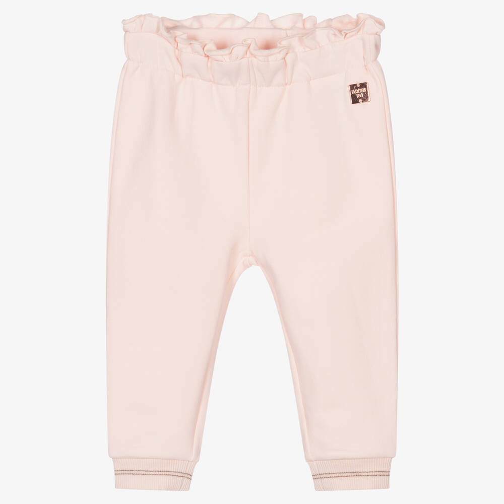 Carrément Beau - Bas de jogging rose en coton fille | Childrensalon