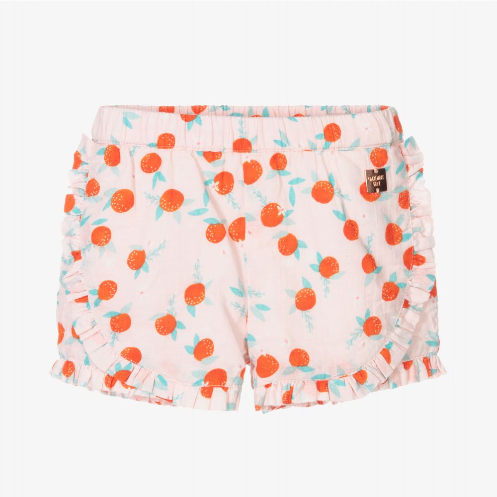 Carrément Beau-Girls Pink Cotton Shorts | Childrensalon Outlet