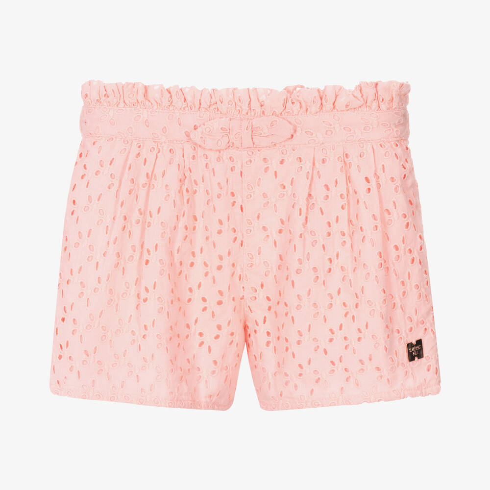 Carrément Beau - Girls Pink Cotton Shorts | Childrensalon