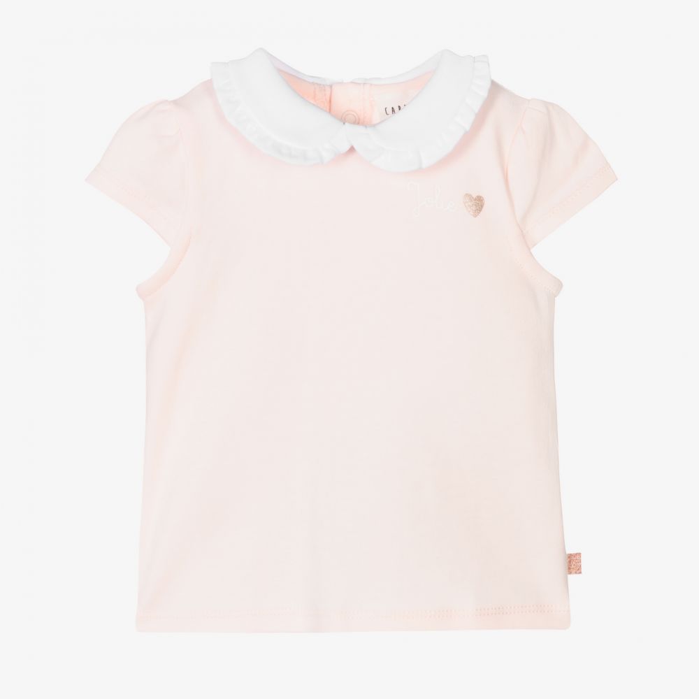 Carrément Beau - Girls Pink Cotton T-Shirt | Childrensalon