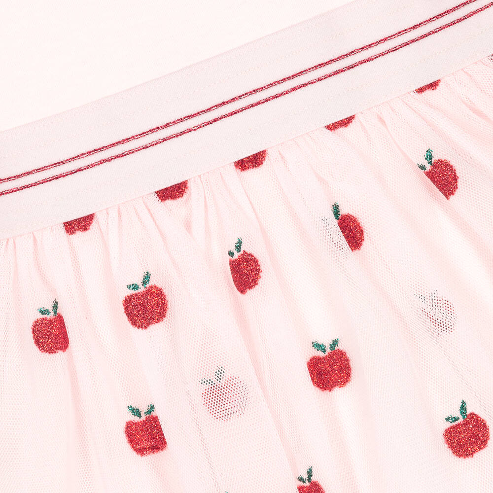 Carrément Beau-Розовое платье из хлопка и тюля | Childrensalon Outlet