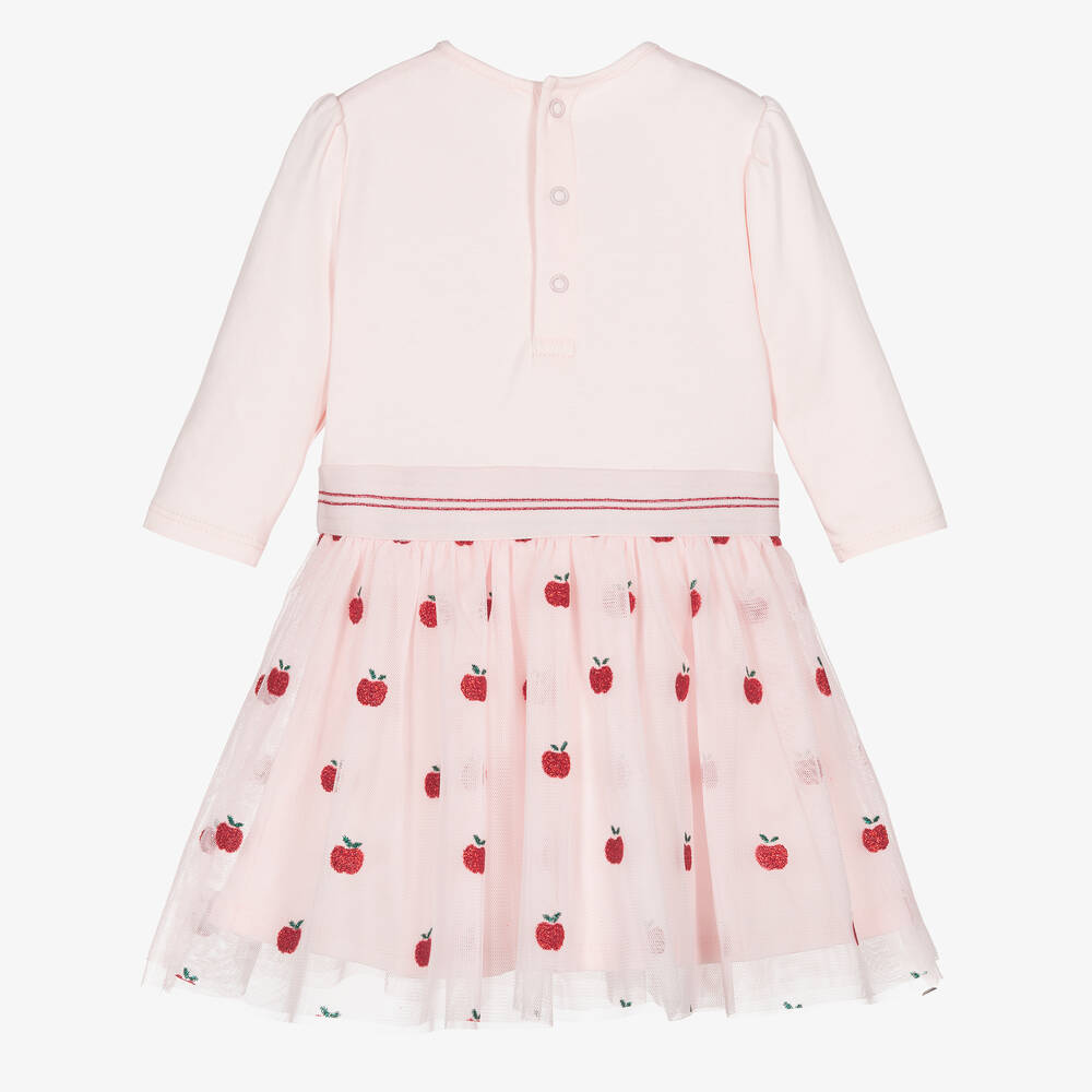 Carrément Beau-Розовое платье из хлопка и тюля | Childrensalon Outlet