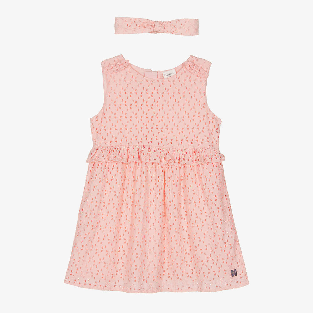 Carrément Beau - Rosa Kleid-Set mit Stickerei | Childrensalon