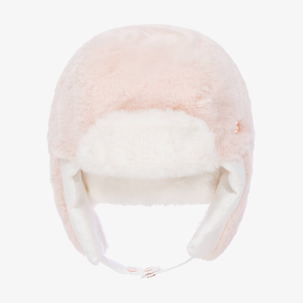 Carrément Beau - Girls Pink Faux Fur Hat | Childrensalon