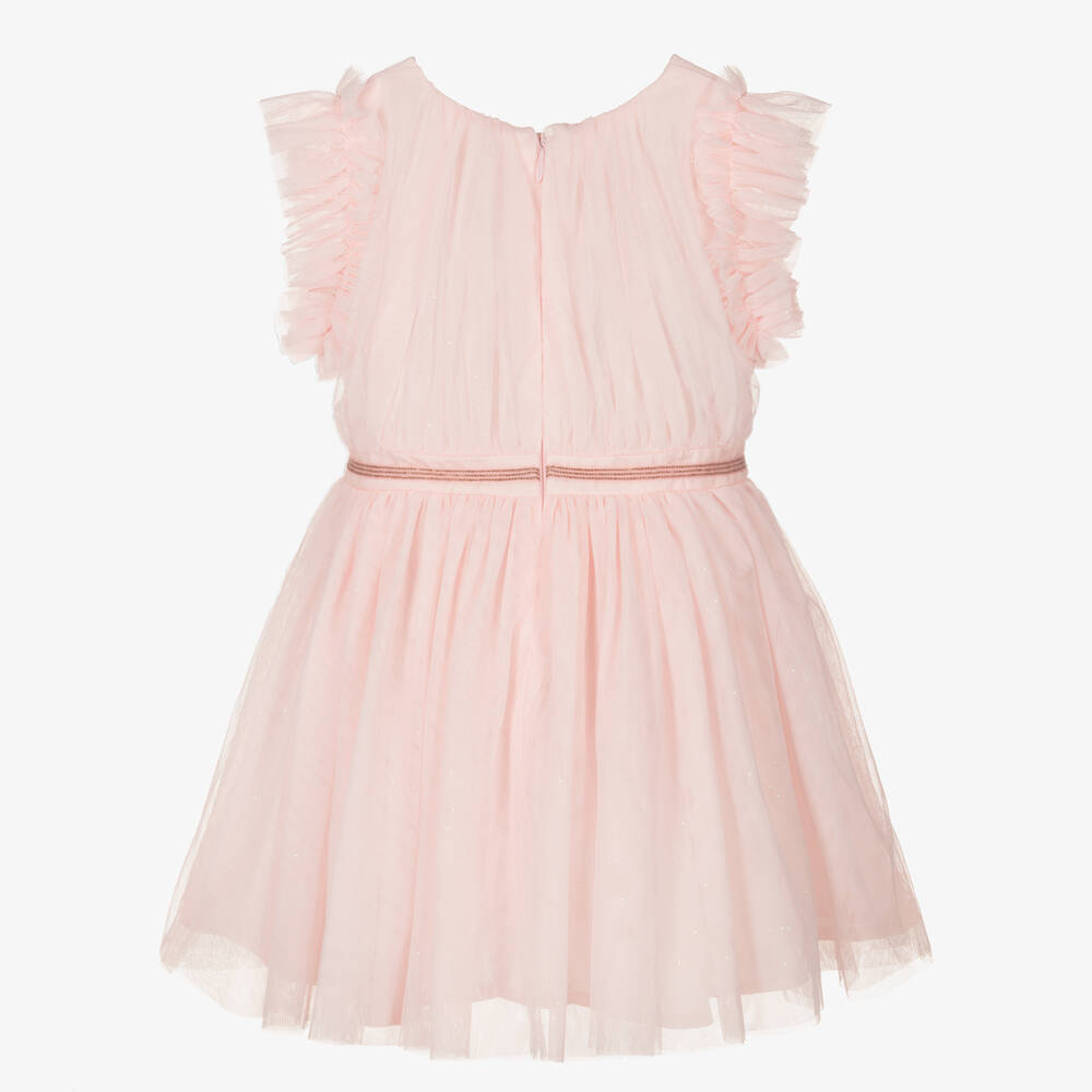 Carrément Beau-Girls Pink Glittery Tulle Dress  | Childrensalon Outlet