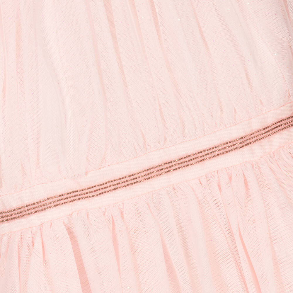 Carrément Beau-Girls Pink Glittery Tulle Dress  | Childrensalon Outlet