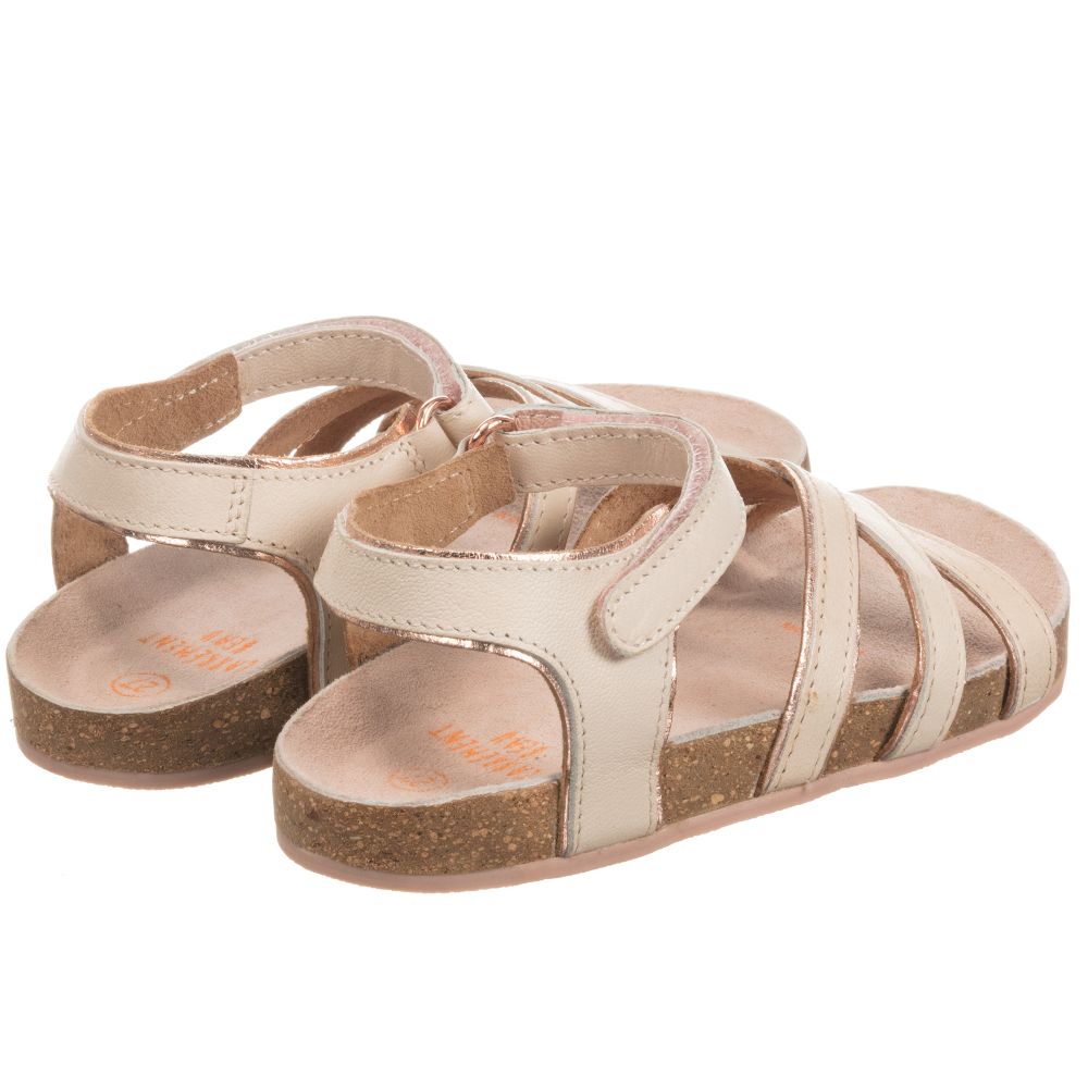 Carrément Beau-Girls Pink Leather Sandals | Childrensalon Outlet
