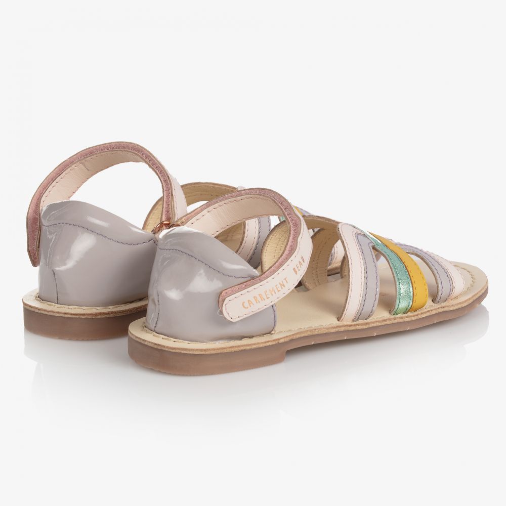 Carrément Beau-Girls Pink Leather Sandals | Childrensalon Outlet