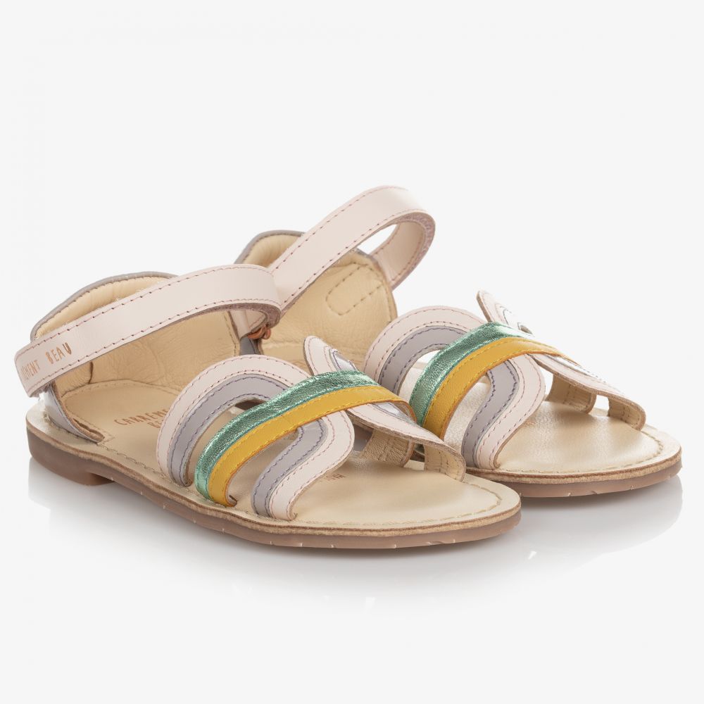 Carrément Beau - Rosa Ledersandalen für Mädchen | Childrensalon