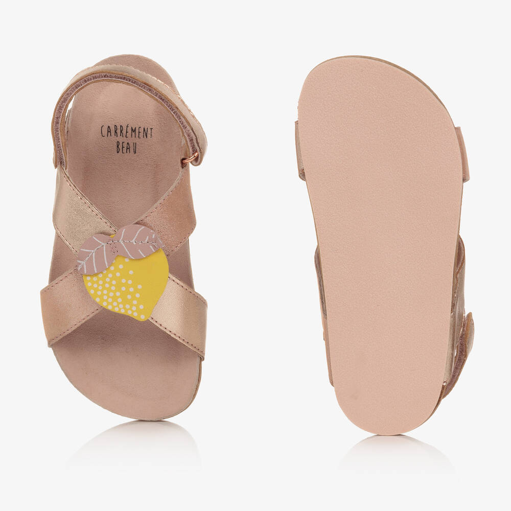 Carrément Beau-Кожаные сандалии цвета розовый металлик | Childrensalon Outlet