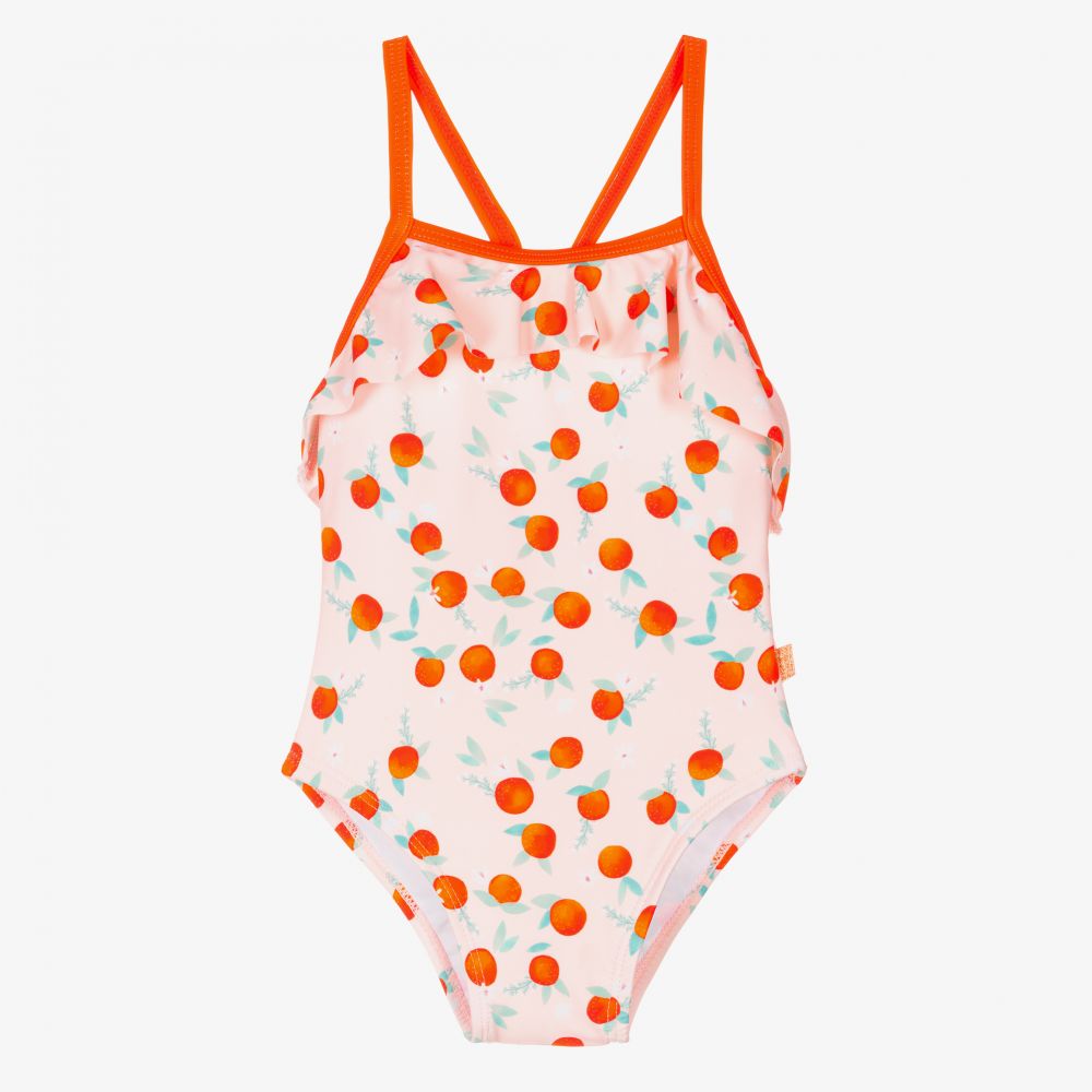 Carrément Beau - Girls Pink & Orange Swimsuit | Childrensalon