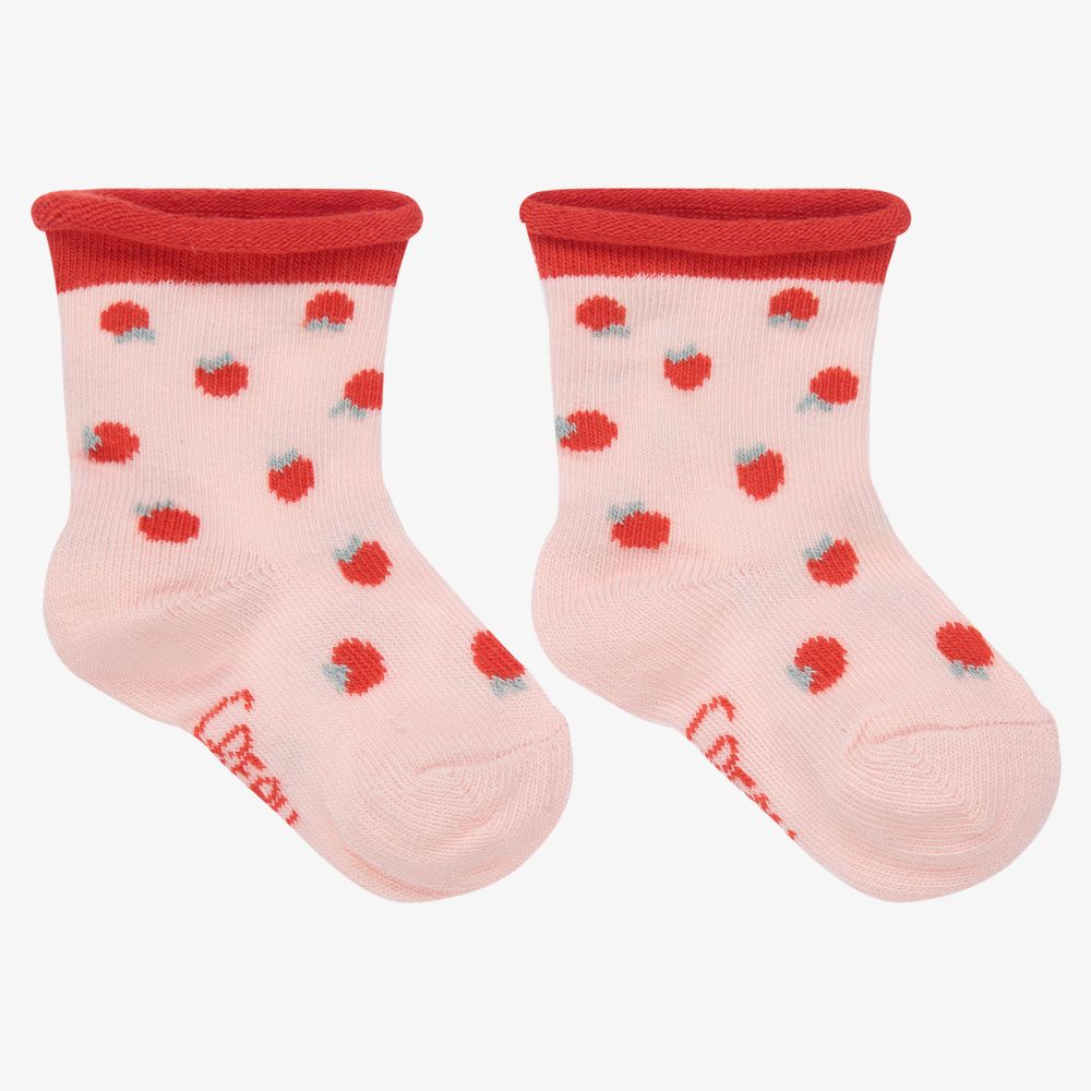 Carrément Beau - Chaussettes roses à oranges Fille | Childrensalon