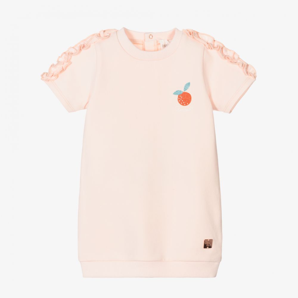 Carrément Beau - Розовое платье из органического хлопка для девочек | Childrensalon