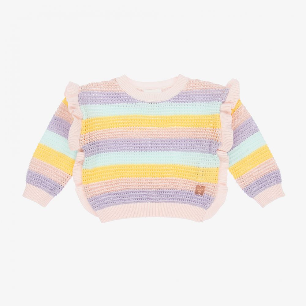 Carrément Beau - Girls Pink Organic Sweater | Childrensalon