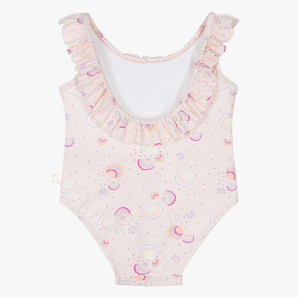 Carrément Beau-Girls Pink Ruffle Seashell Swimsuit | Childrensalon Outlet