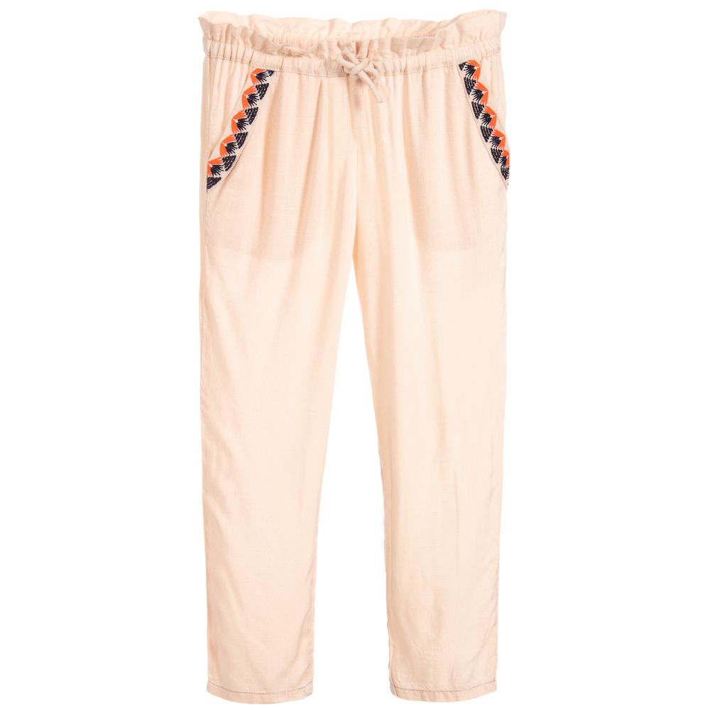 Carrément Beau - Girls Pink Viscose Trousers | Childrensalon