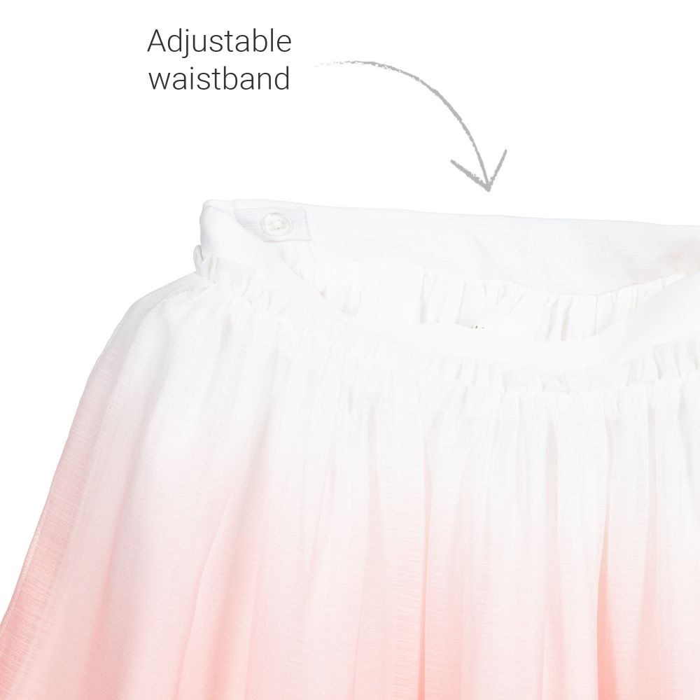 Carrément Beau-Бело-розовая юбка для девочек | Childrensalon Outlet