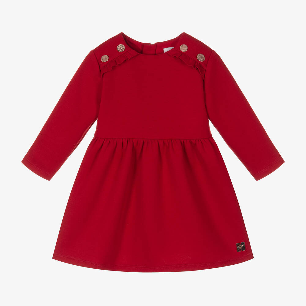 Carrément Beau - Girls Red Milano Jersey Dress | Childrensalon