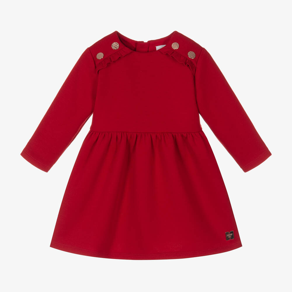 Carrément Beau-فستان ميلانو جيرسي كاروهات لون أحمر | Childrensalon Outlet