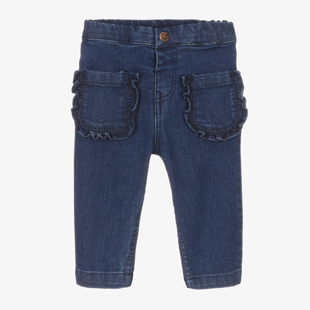 Carrément Beau-Girls Soft Blue Denim Trousers | Childrensalon Outlet
