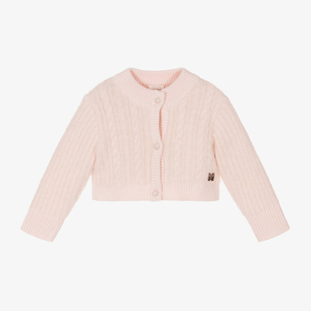 Carrément Beau-Girls Soft Pink Knit Cardigan | Childrensalon Outlet