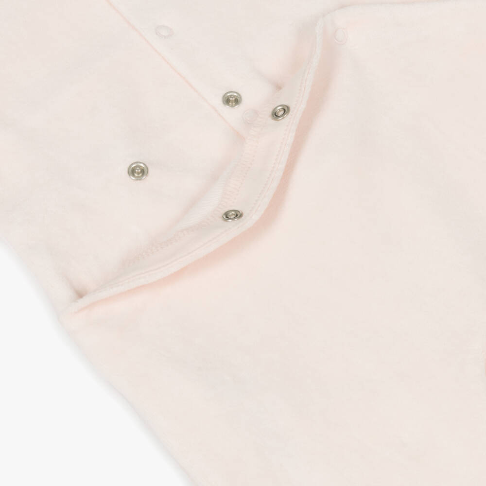 Carrément Beau-Girls Velour Babygrow in Pink | Childrensalon Outlet