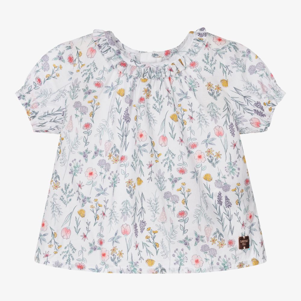 Carrément Beau - Белая хлопковая блузка для девочек | Childrensalon