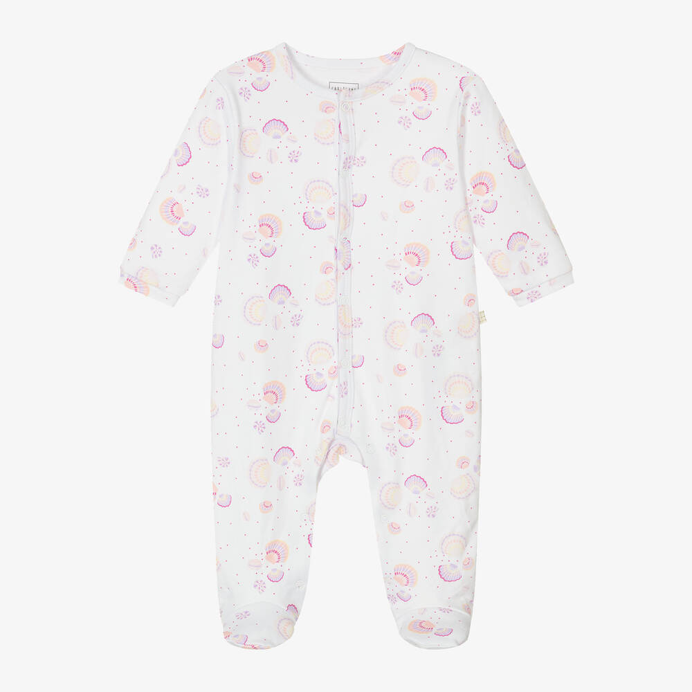 Carrément Beau-Girls White Cotton Seashell Babygrow | Childrensalon Outlet