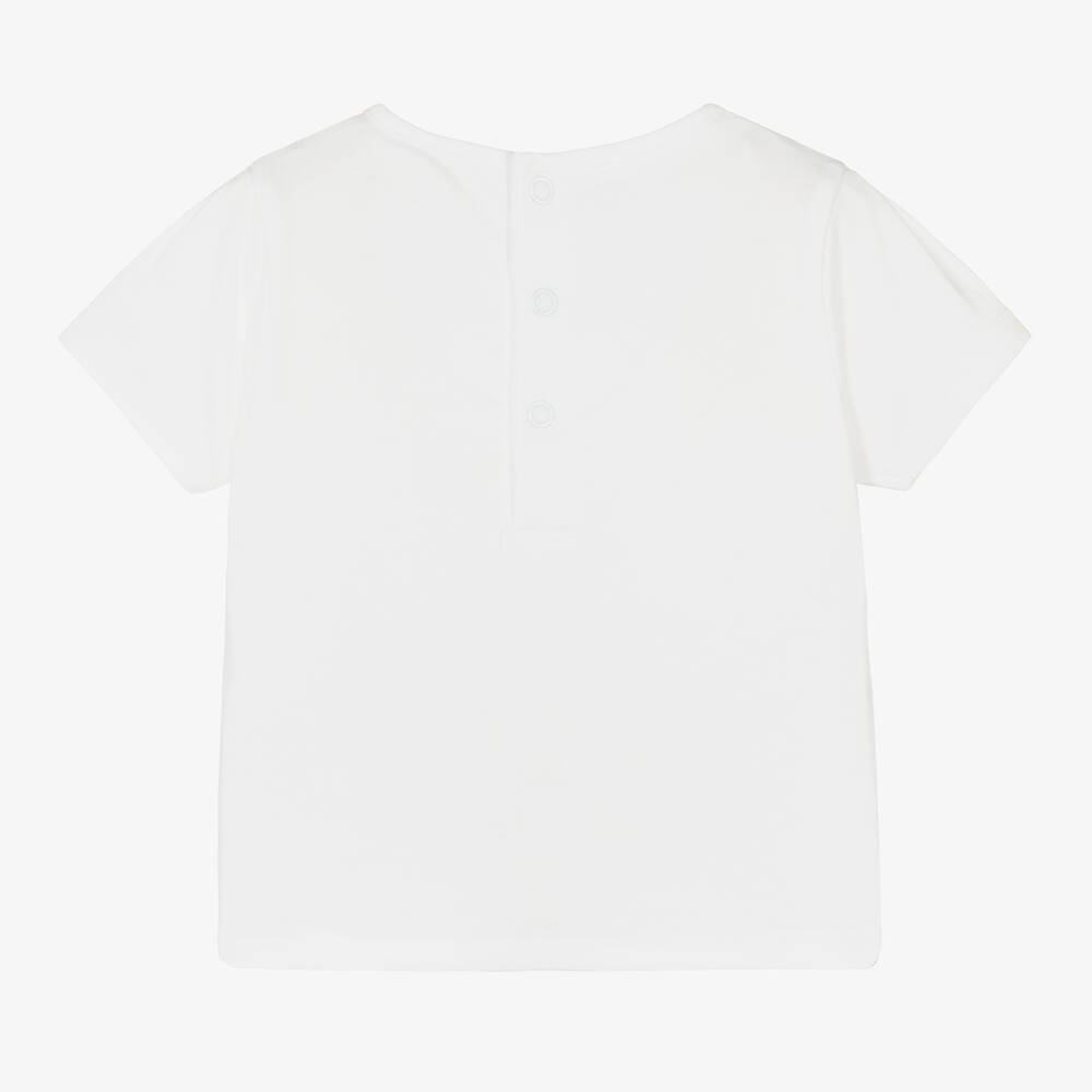 Carrément Beau-Белая футболка с цветами и лимонами | Childrensalon Outlet