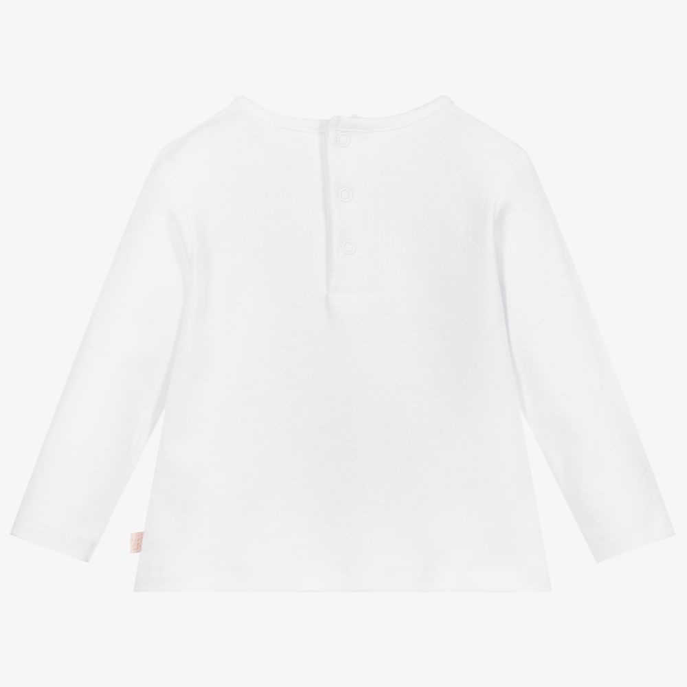 Carrément Beau-Girls White Organic Cotton Top | Childrensalon Outlet