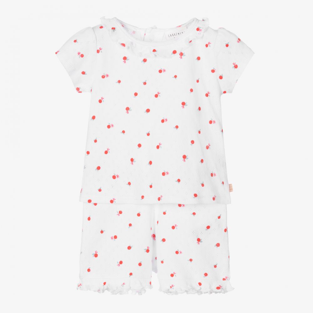 Carrément Beau - Girls White Short Pyjamas | Childrensalon