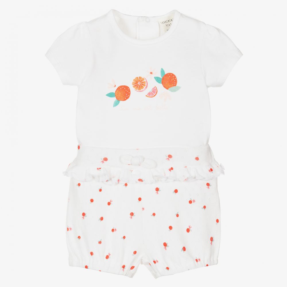 Carrément Beau - Weißes Shorts-Set für Mädchen | Childrensalon